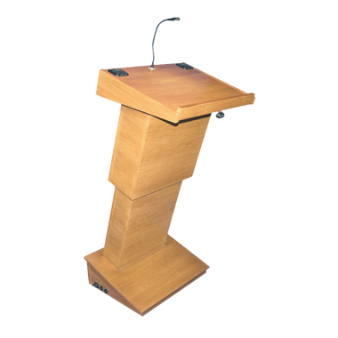 Wood Height Adjustable Lecterns with reading lamp and accessories